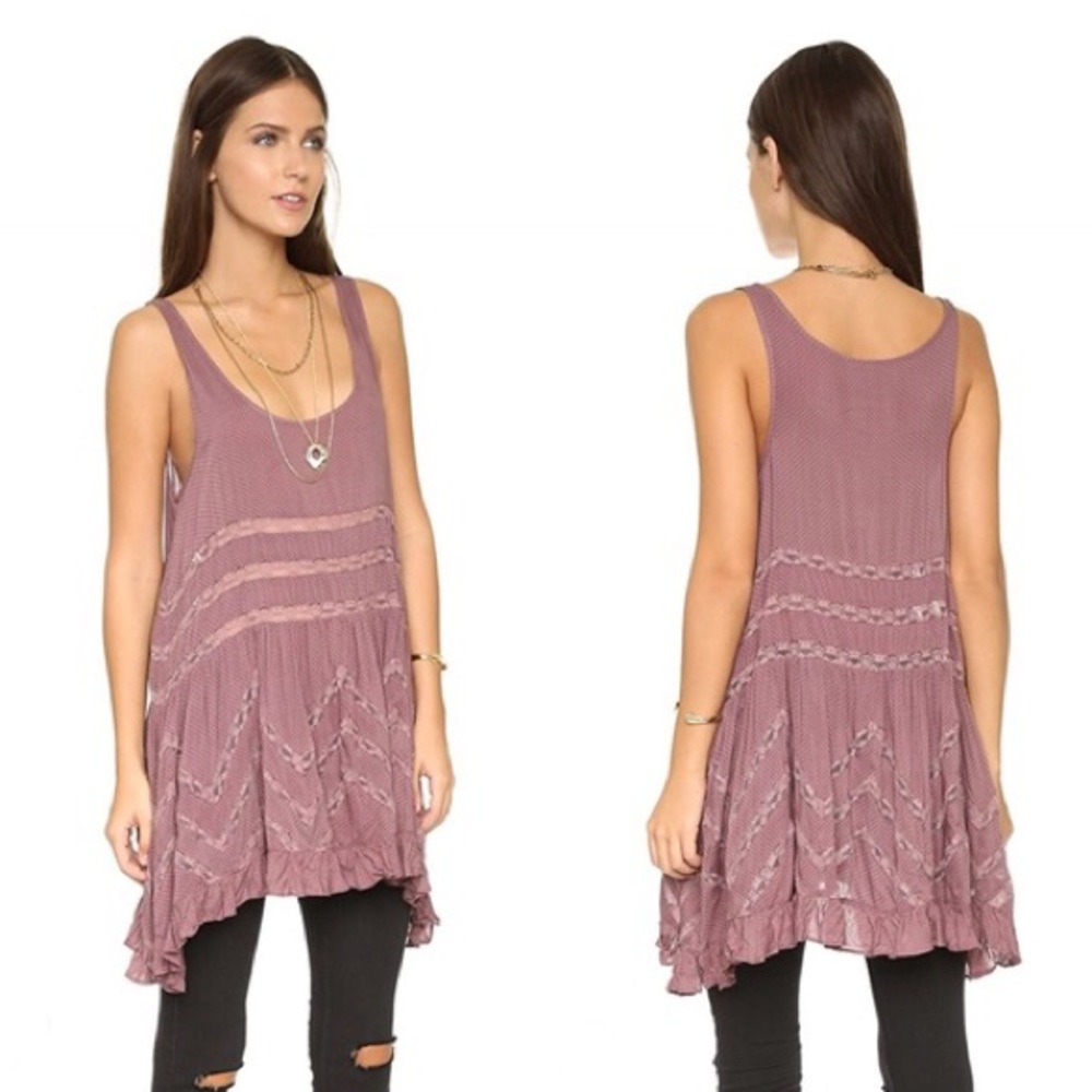 Free People Voile and Lace Trapeze Slip Dress